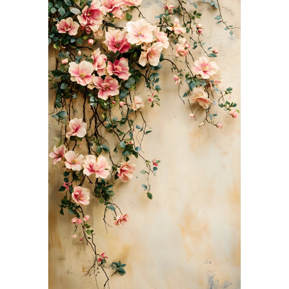 Spring Flower Wall Photography Background Abstract Floral Wedding Birthday PartyDecor Maternity Art Portrait Backdrop Photobooth