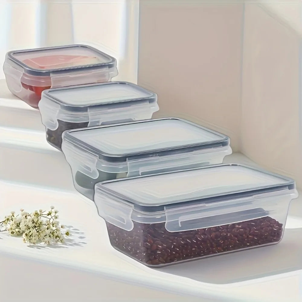 8-PC BPA-Free Airtight Food Containers with Locking Lids - Microwave/Freezer Safe PP Plastic Storage for Dry Goods/Fruit/Veggies