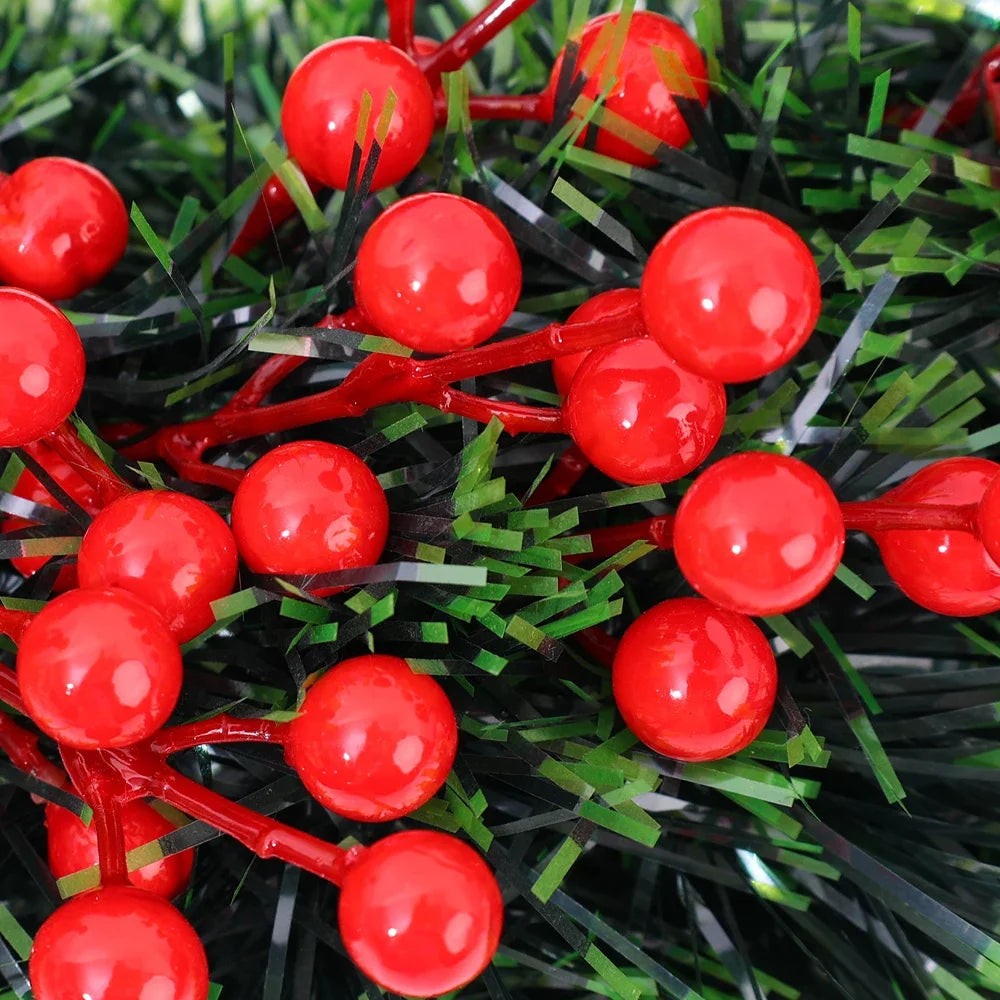 5/100x Artificial Red Berries Branch Fake Flower Holly Berry Simulation Plants Christmas DIY Wreath Xmas Tree Party Decoration