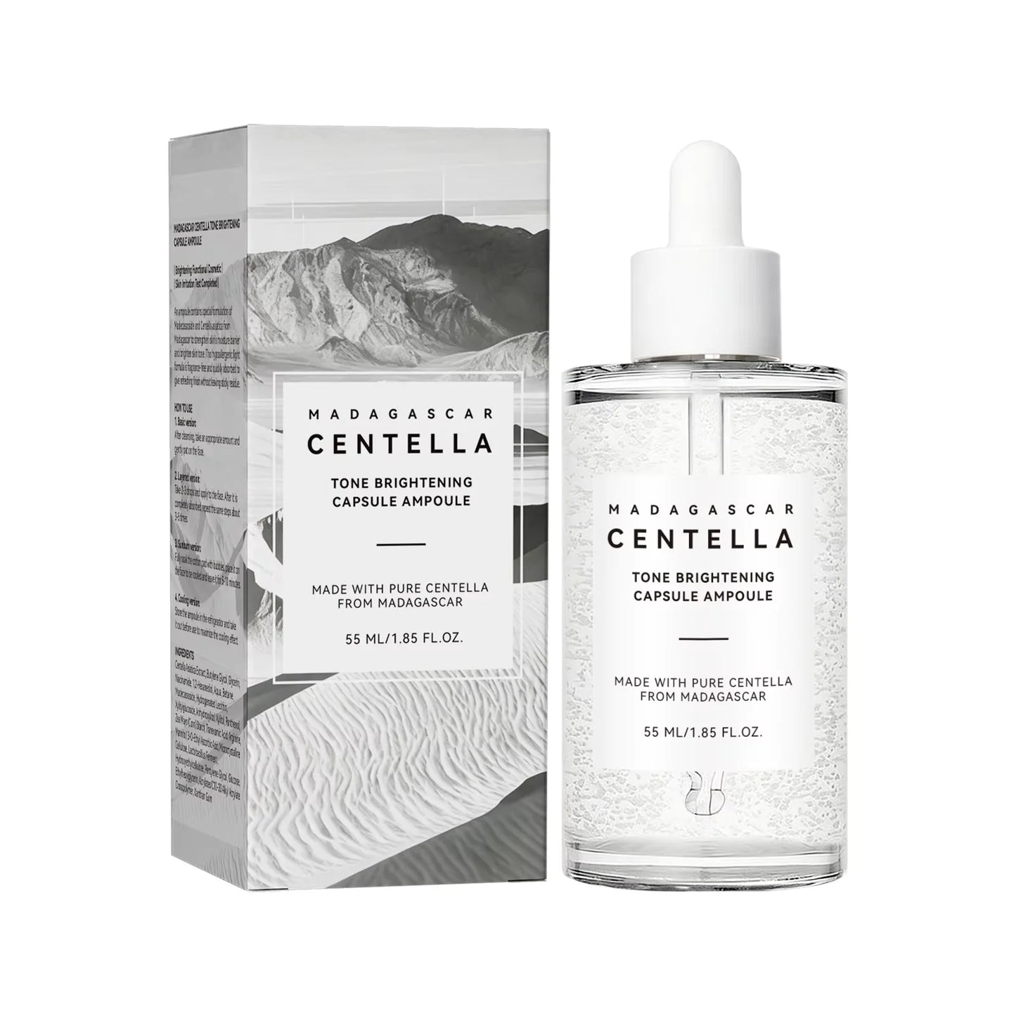 Centella Asiatica Brightening Serum: Calms Irritation, Reduces Breakouts, Balances Sebum & Diminishes Dark Marks for Clear Skin.