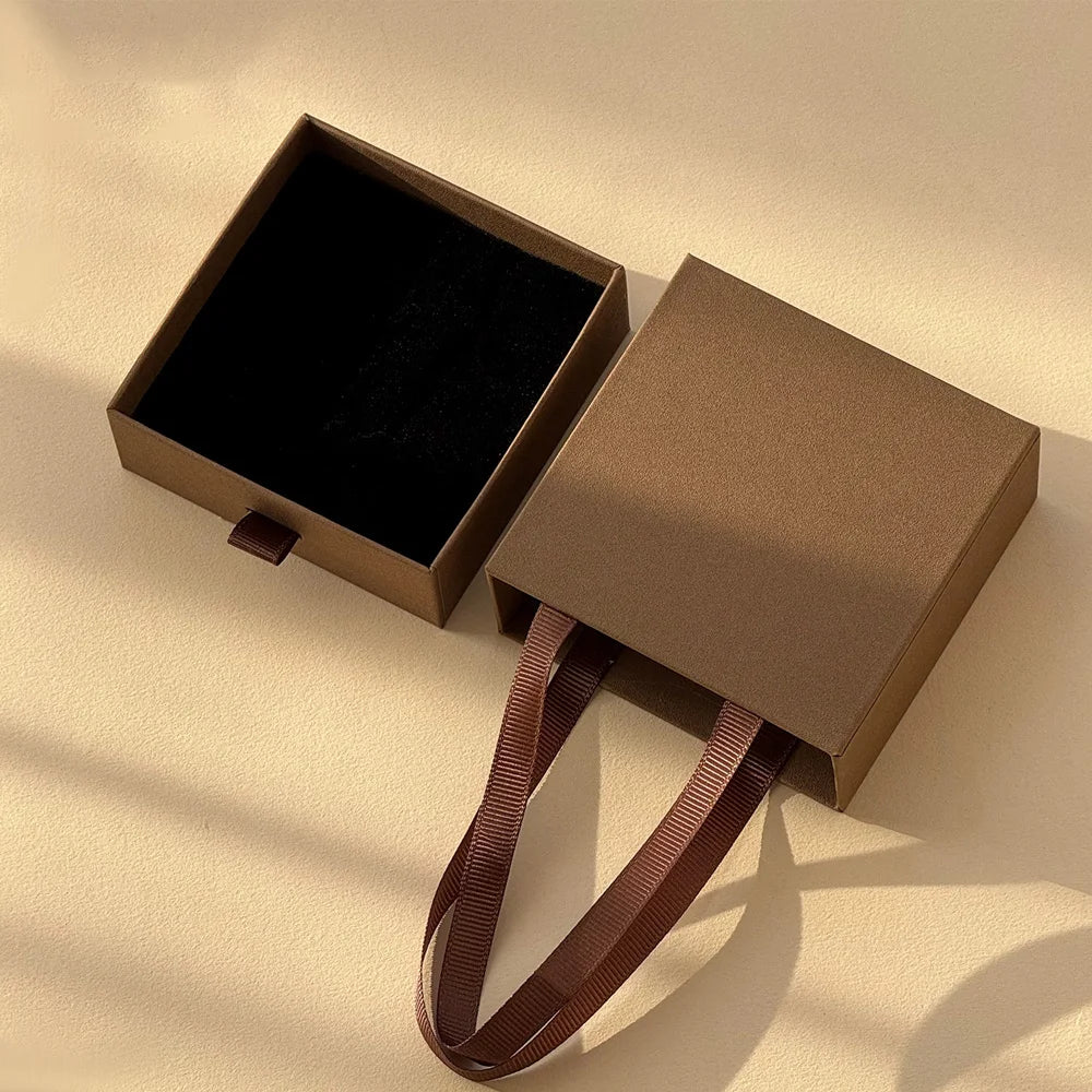 Personailzed Handheld Drawer Jewelry Box Earrings Ring Pendant Bracelet Necklace Storage Display Case Portable Jewelry Packaging