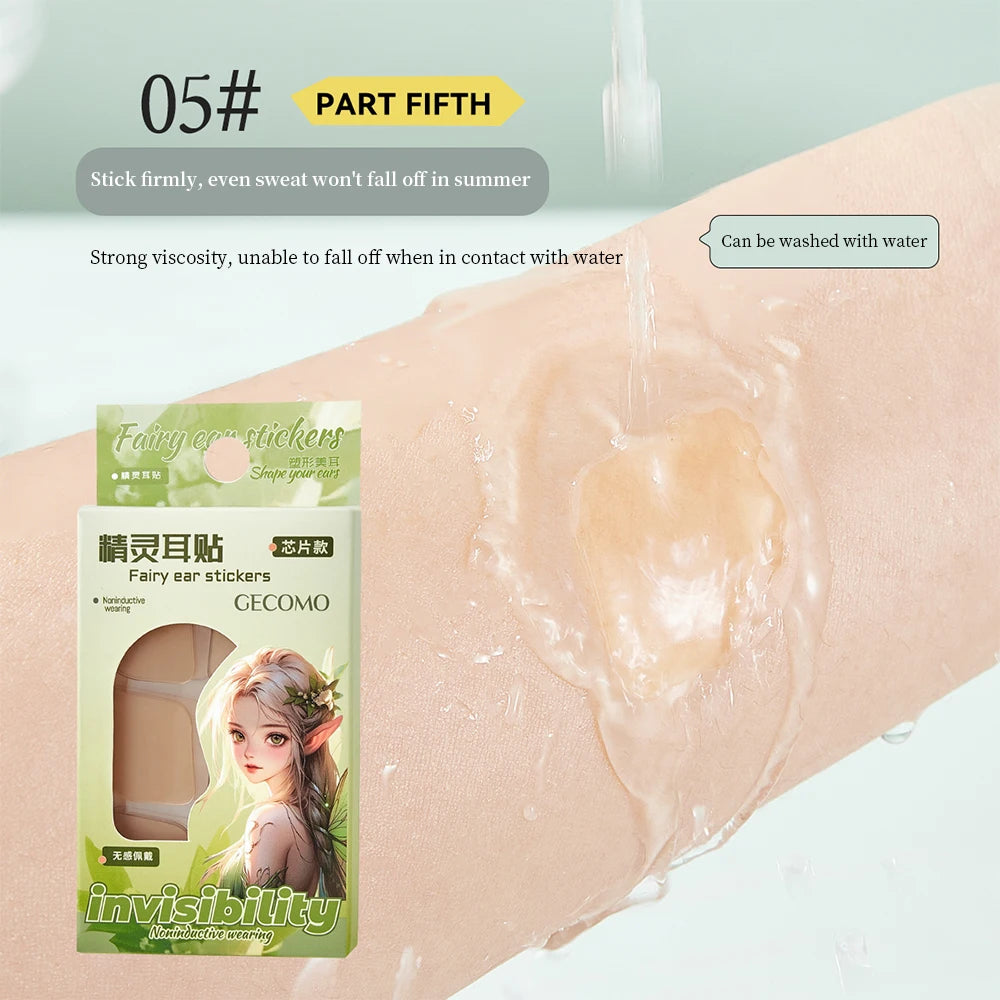 GECOMO 18 Stickers Natural Invisible Fairy Ear Stickers Strong Support Fit Ear Shaping Suitable For Photogenic Beauty Tools
