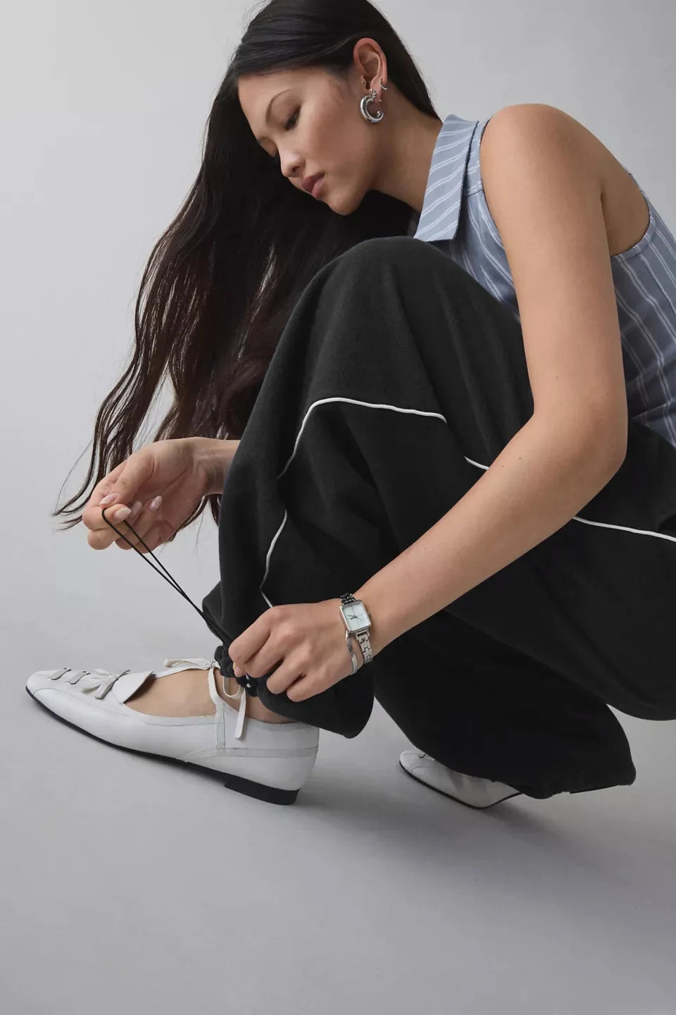 2026 summer wide leg sports pants, loose fit straight leg casual pants, comfortable Striped Wide Leg Sports Pants For Women