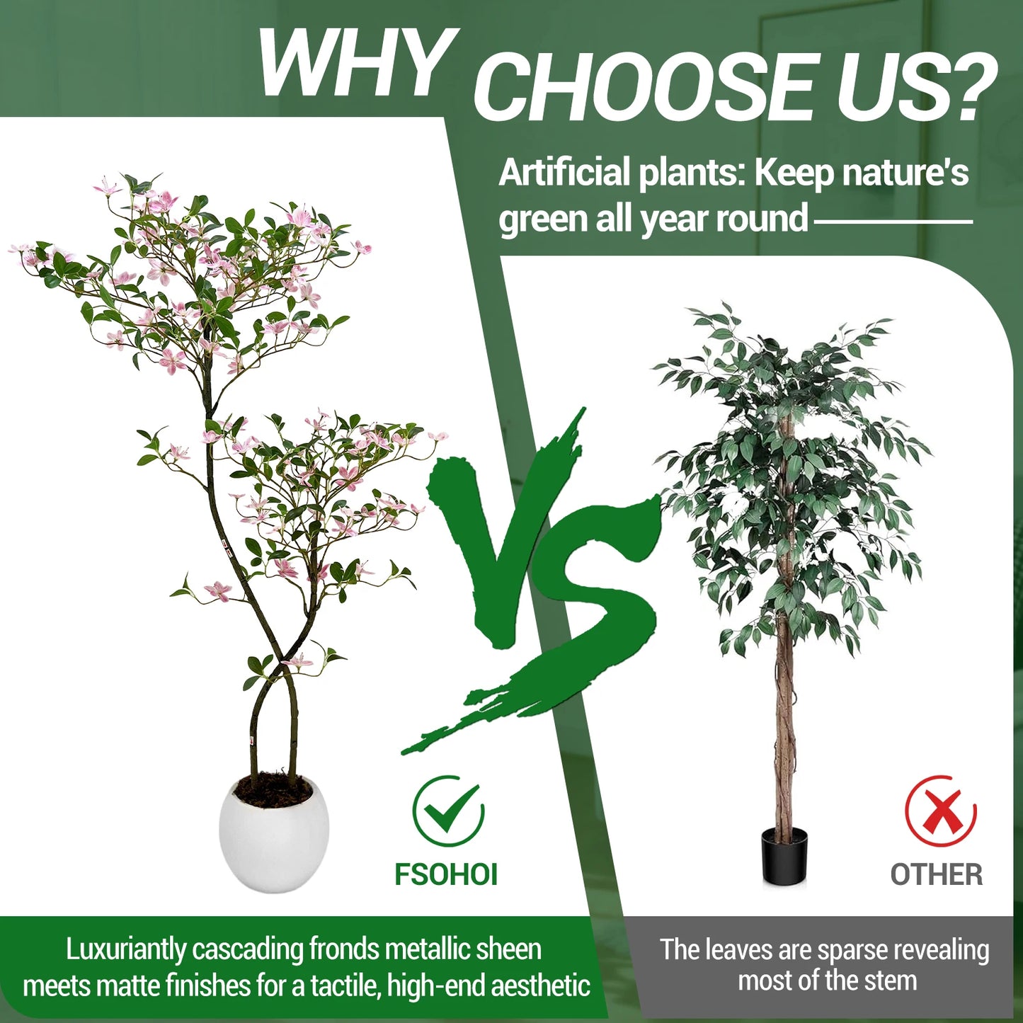 Artificial Jasmine Plant, Tall Faux Jasmine Tree, Realistic Fake Blossoming Tree with Flowers for Indoor Outdoor Garden Porch Home Office