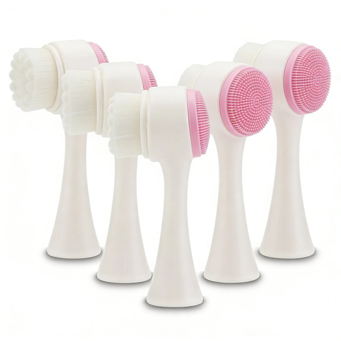 Wholesale 2/5/10PCS Double Side Facial Cleansing Brush Silicone & Soft Hair Manual Massage Facial Wash Brush Makeup Remove Tools