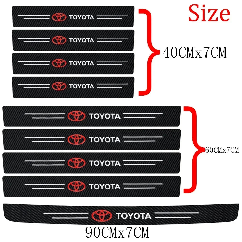 Car Threshold Strip Carbon Fiber Sticker Car Door Sill Protector Accessories For Toyota Rav4 Yaris Prius Avensis Corolla Camry