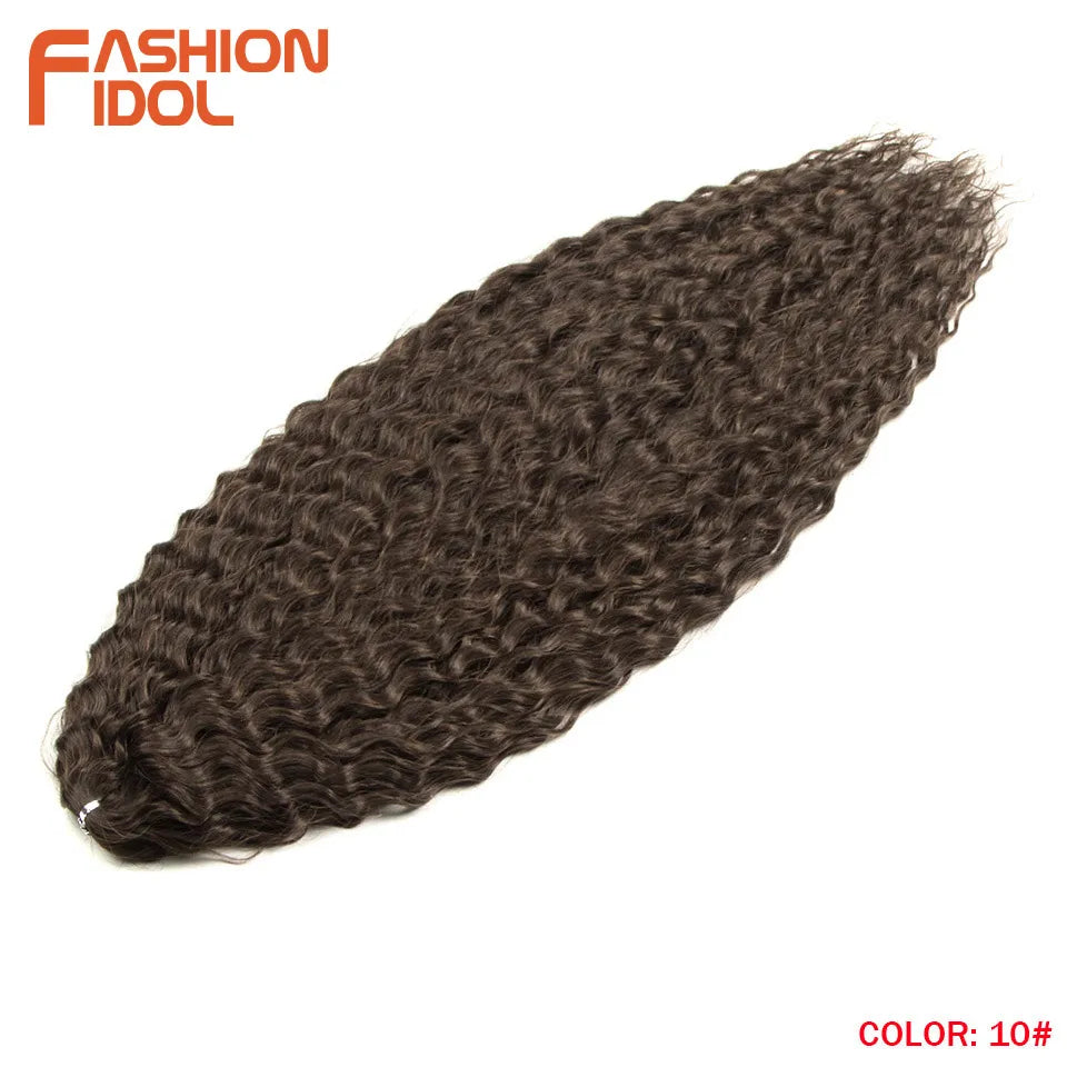 LOVE ME 22 Inch 300g/3pcs Ariel Curl Hair Water Wave Twist Crochet Hair Synthetic Ombre Rainbow Color Braiding Hair Extensions