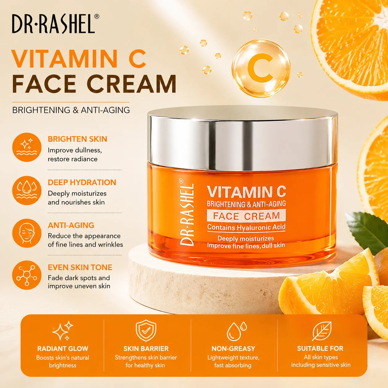DR RASHEL Skin Care Vitamin C Anti-Aging Night Cream 50G
