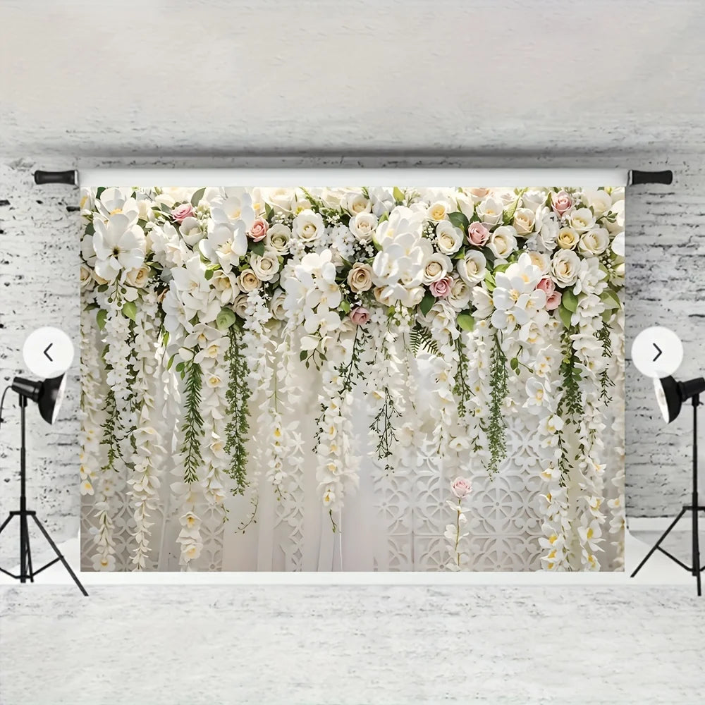 1pc, rose wall background - perfect for weddings, photos of wall signs, holiday party supplies