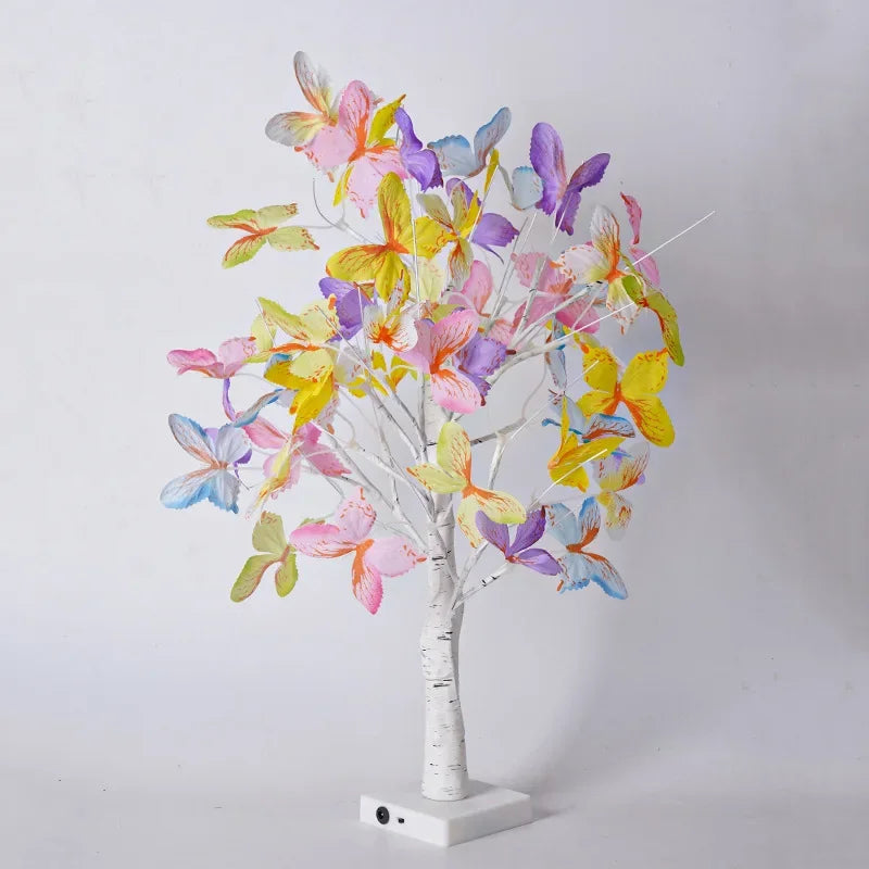 DIY Decorative LED Tabletop Bonsai Tree Fairy Lights Butterfly Tree Lamp for Home Decor Party Holiday Camping Gift