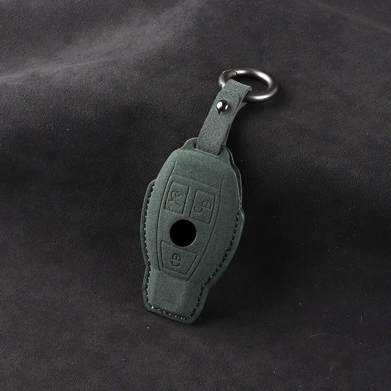 leather Suede Car Key Case Cover Shell For Mercedes Benz A B C E S G Class W204 W205 W212 W213 W176 W177 GLC CLA AMG Accessories