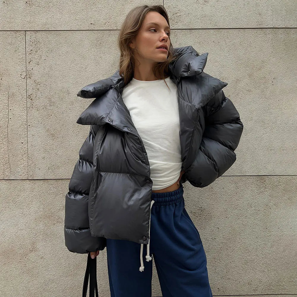 Women Autumn Winter Warm Coat Thick Parkas Long Sleeve Parkas Female Street Fashion Hoodies Woman's Cotton-padded Jacket 2025
