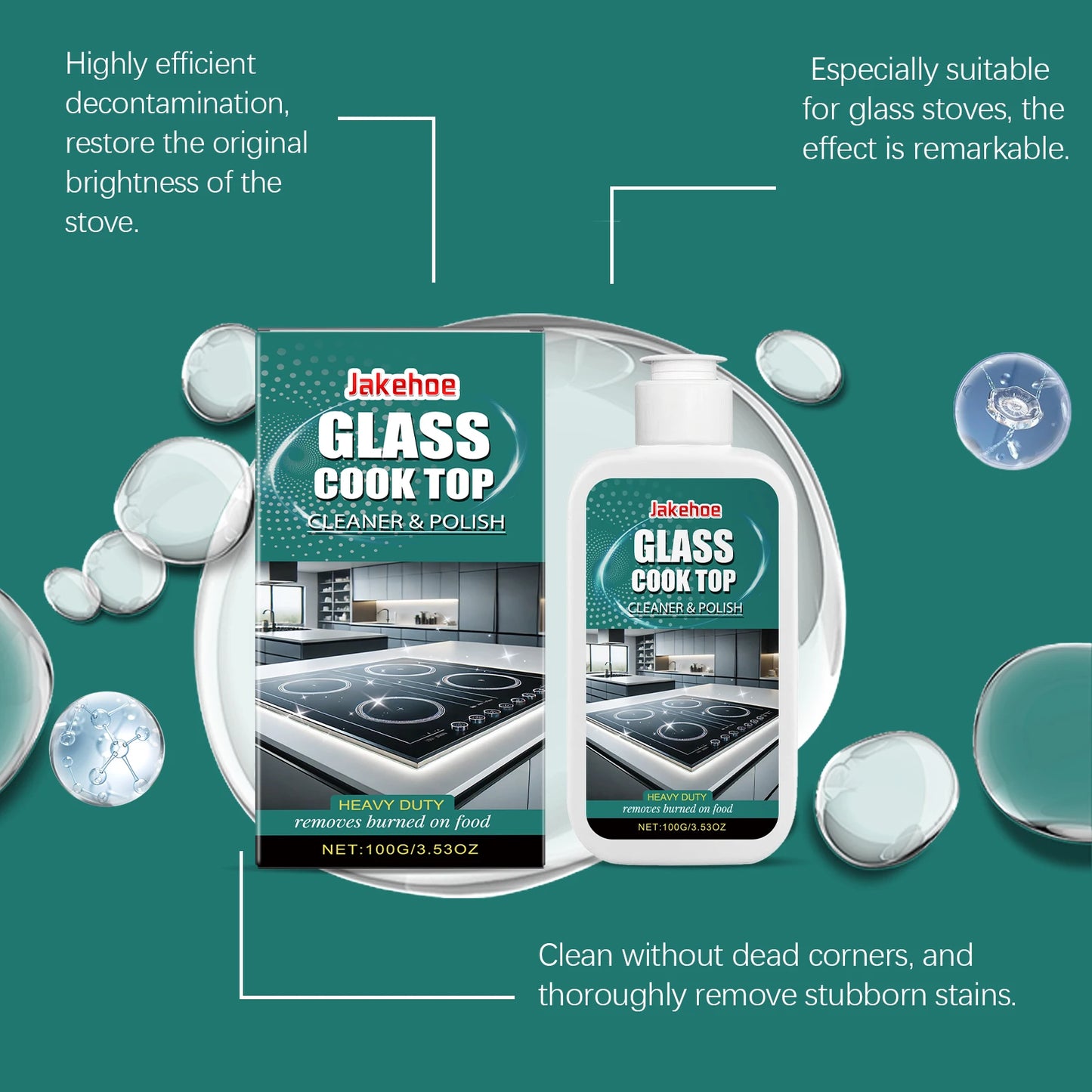 100/300/500g Glass Cooktop Cleaning Polish: Deeply removes stubborn stains from the stove, repairs scratches, and restores shine