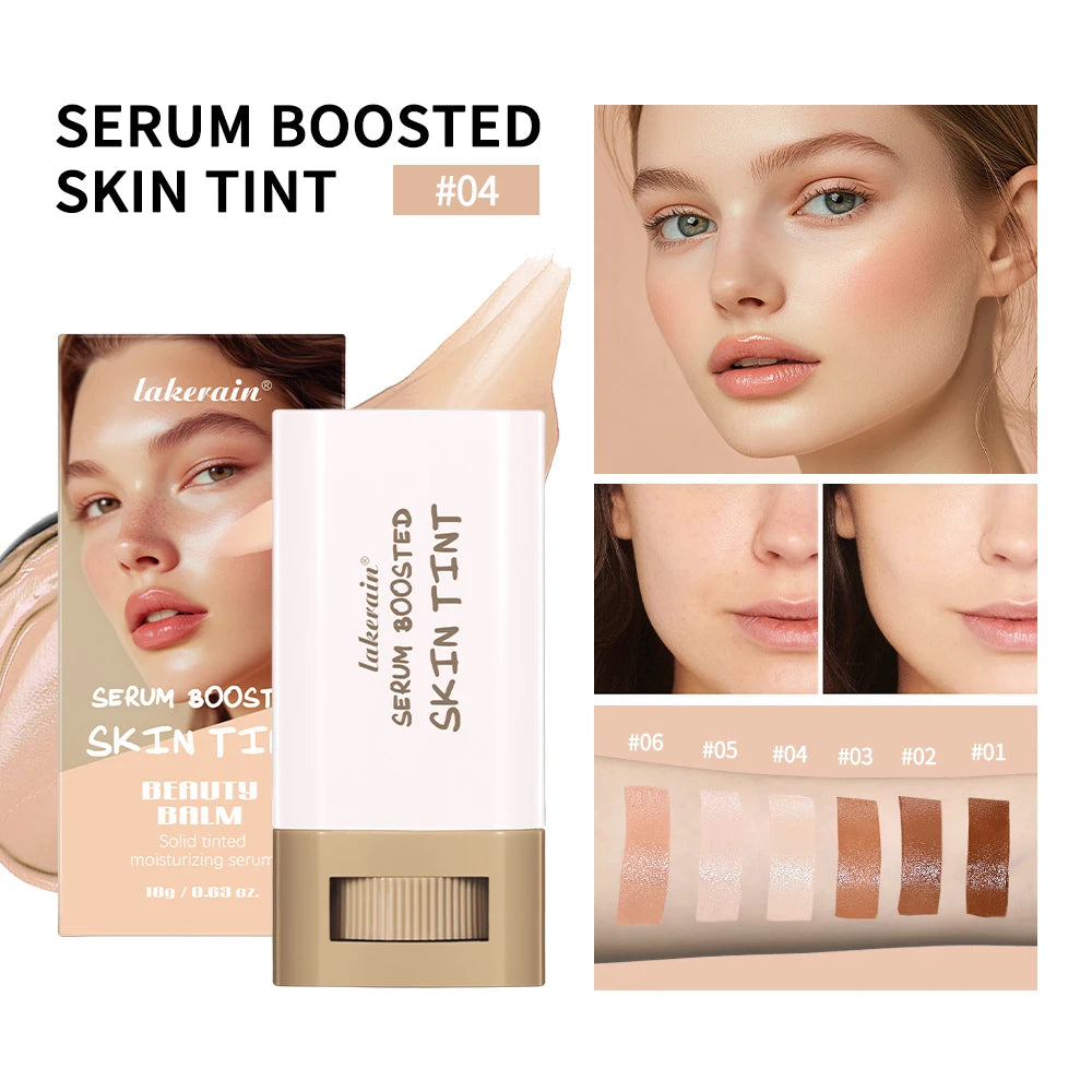 Skin Tint Foundation Stick 6 Colors Balm Serum Boosted Smooth Plumper Hight Coverage Travel Bronze Foundation Stick Makeup