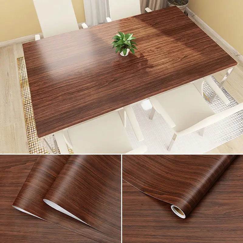 Wood Grain DIY Sticker PVC Self Adhesive Waterproof Wallpapers Renovation Furnitures Wall Stickers Home Decor Sticky Paper Decal