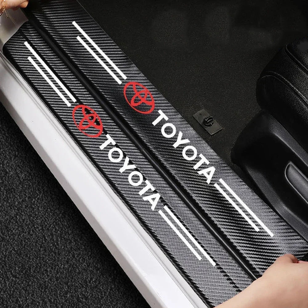 Car Threshold Strip Carbon Fiber Sticker Car Door Sill Protector Accessories For Toyota Rav4 Yaris Prius Avensis Corolla Camry