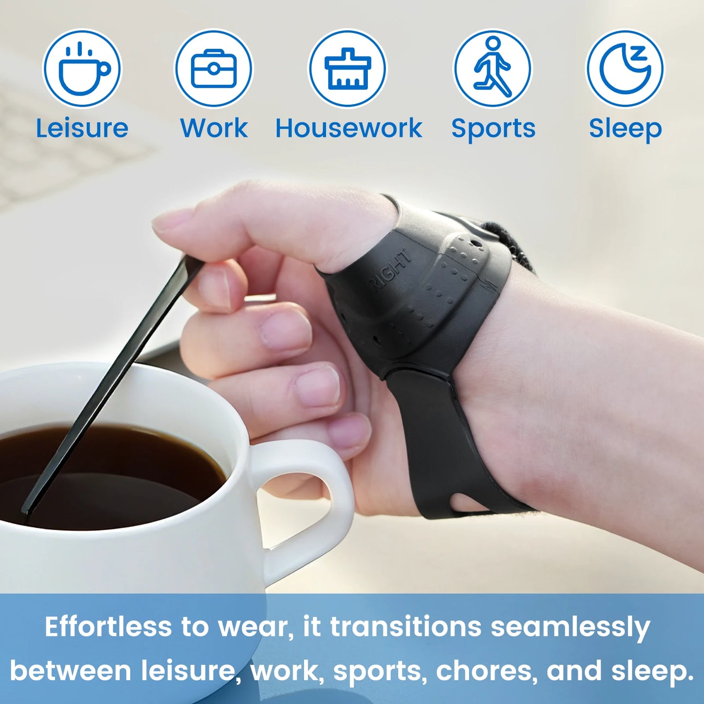 VELPEAU Flexible CMC Thumb Brace for Arthritis Pain and Thumb Base Support, Soft Rubber Thumb CMC Joint Splint for Women Men