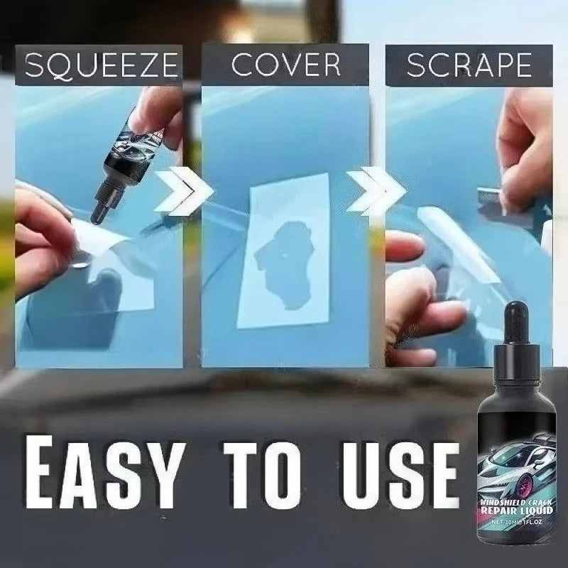 Magic Windscreen Crack Repair Set - Auto Glass Scratch Eraser for Cars Trucks Motorcycles