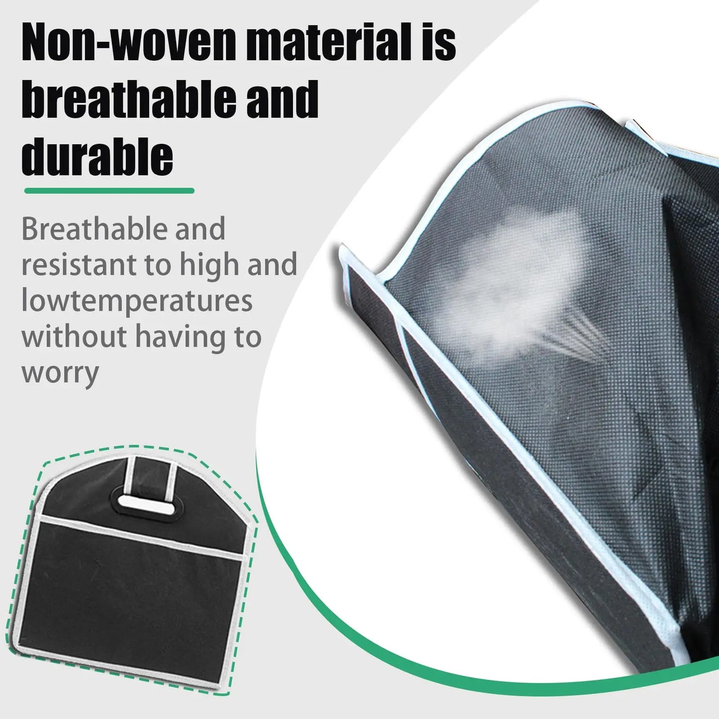 1pc Universal Car Trunk Organizer Portable Foldable Waterproof Auto Storage Bag With 3 Compartments For SUV Truck Van Sedan ﻿