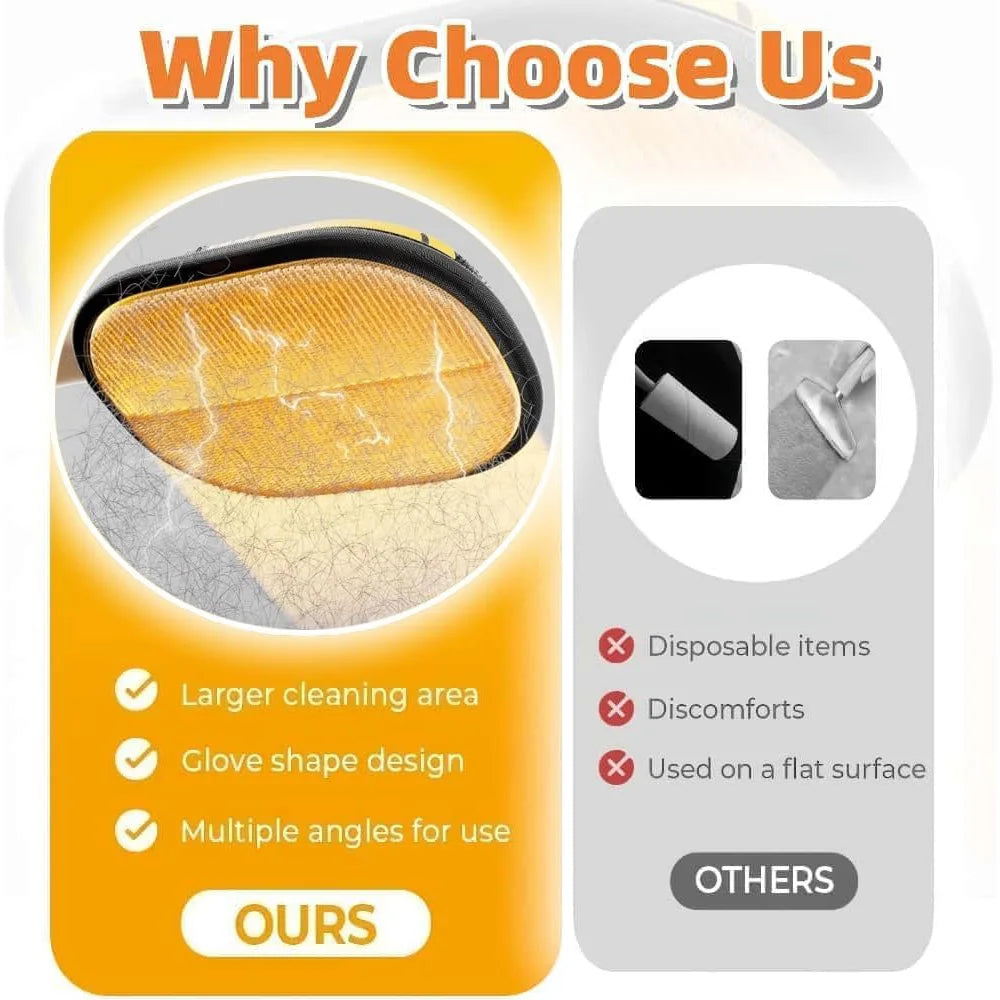 Newly Upgraded Pet Hair Removal Glove for Cats Dogs Reusable Electrostatic Cat Dog Hair Gloves Remover Tool for Sofa Clothes Bed