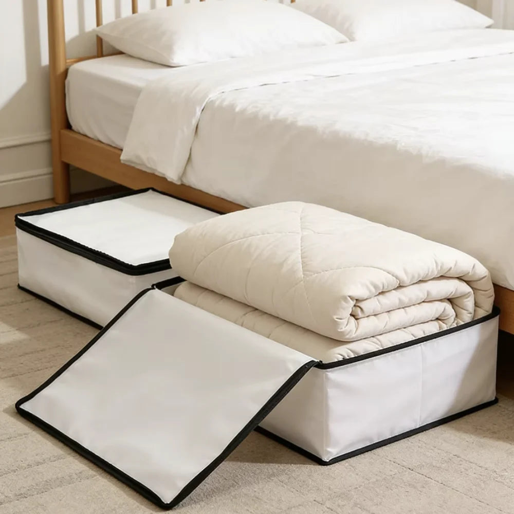 1-2Pcs Underbed Storage Bag Foldable Large Capacity Waterproof Dustproof Clothes Quilt Blanket Wardrobe Closet Organizer