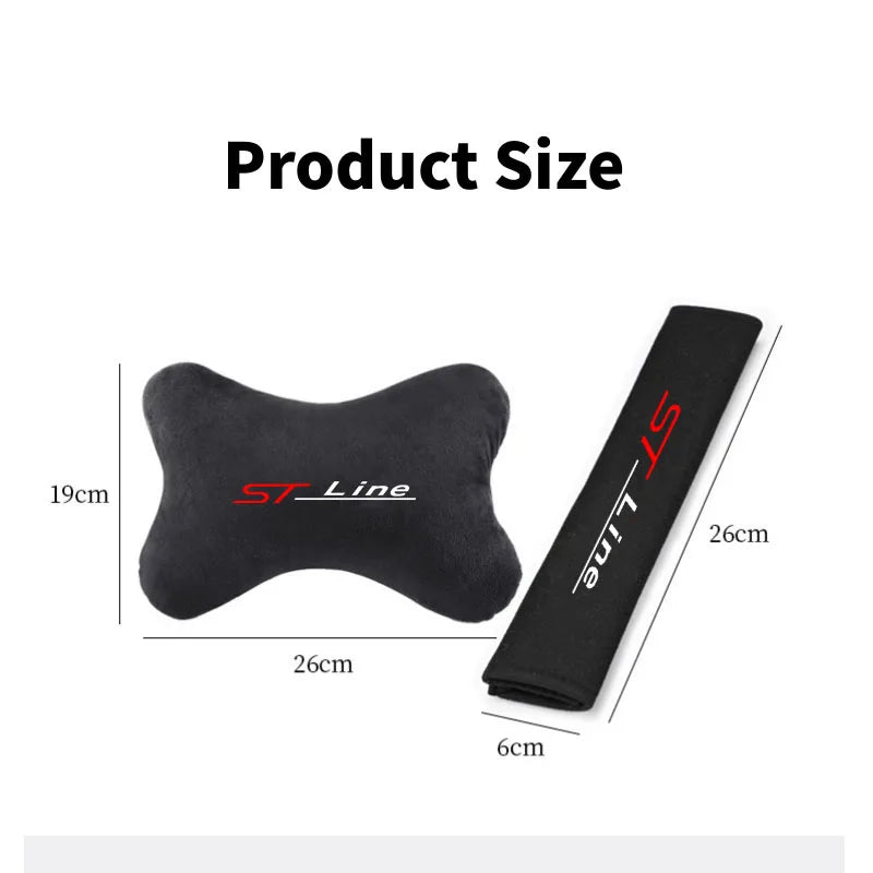 For ST LINE  Mk2 Mk3 Mk4 2 3 4 ST  Car Headrest Neck Support Seat Soft Neck Pillow Auto Accessories