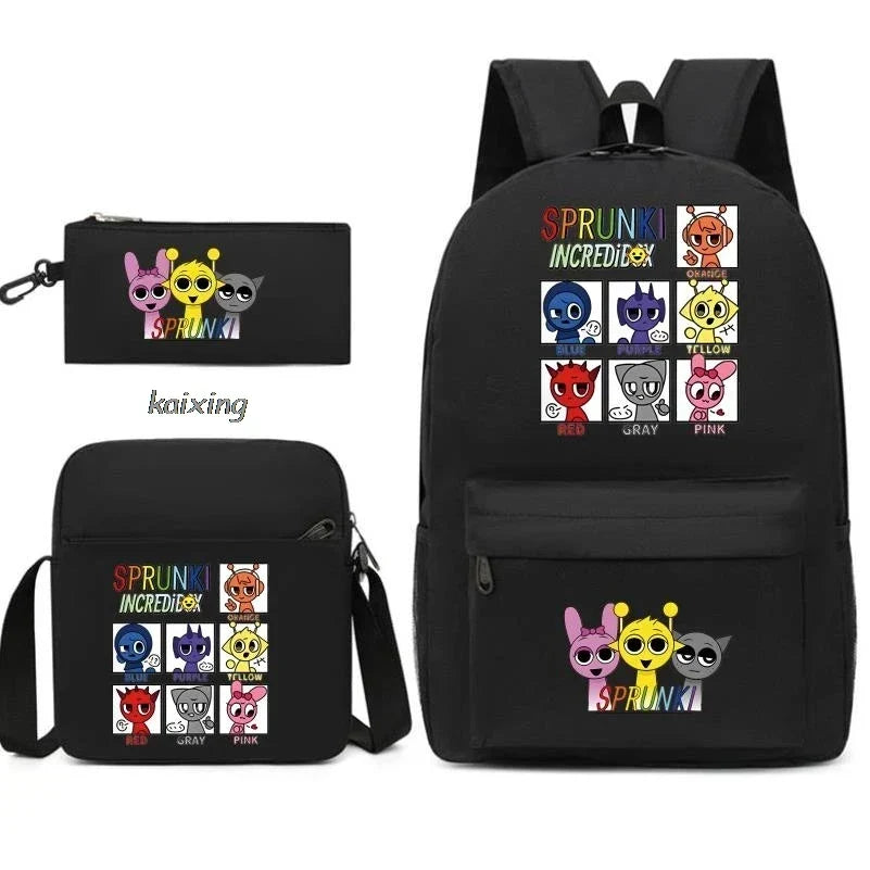 Sprunki Anime Backpack Set 3pcs