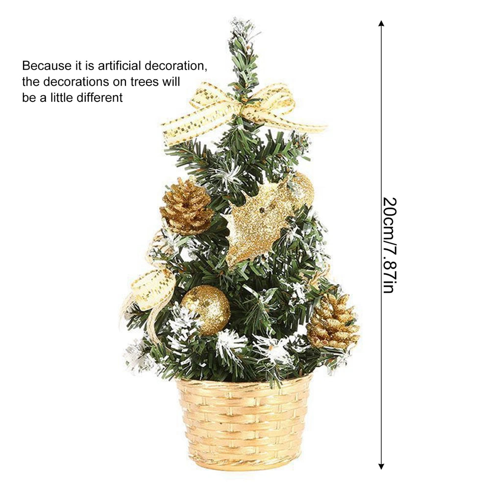 Table Mini Christmas Tree Decorations Children Home Bedroom Party 15/20/30/40cm Artificial Christmas Tree New Year Navidad Gift