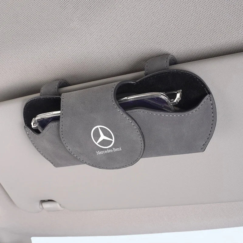 Car Emblem Sunglasses Clips Glasses Holder Car Sun Visor Glasses Box For Mercedes Benz W212 W213 W205 W177 W247 W176 CLS CLA CLK