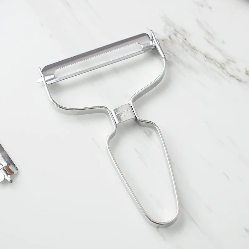 3-in-1 Stainless Steel Peeler with Interchangeable Blades Vegetable Fruit Potato Peeler Slicer Grater Kitchen Tools, Easy Grip