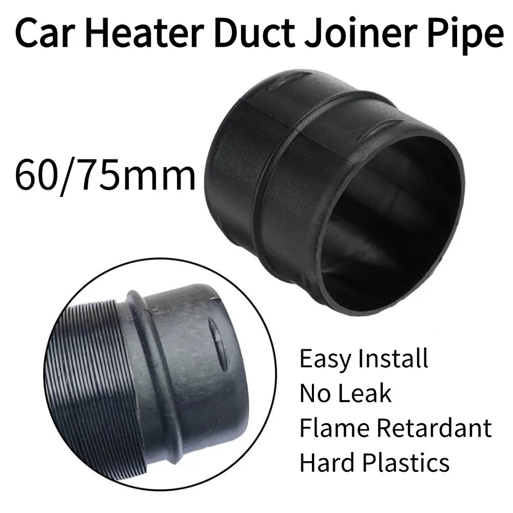 60mm 75mm Car Heater Duct Joiner Pipe Air Parking Heater Hose Line Connector For Webasto Eberspacher Ducting Connect Q8P1