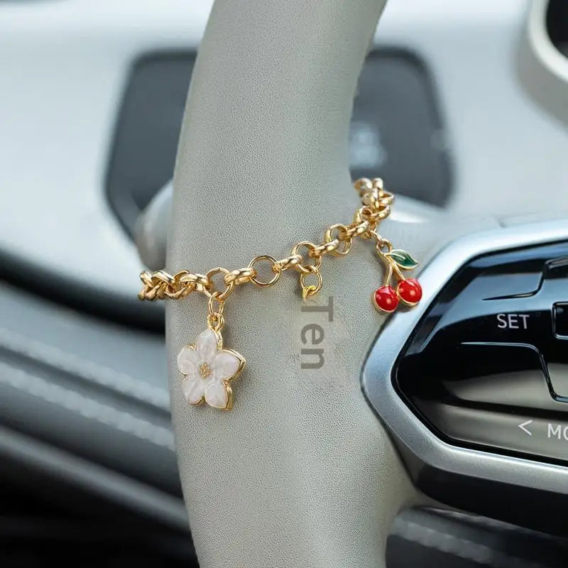 Car Pendant Rosary Ornament  Cross Steering Wheel Beads Decorative Faith Accessory for Auto Rearview Mirror