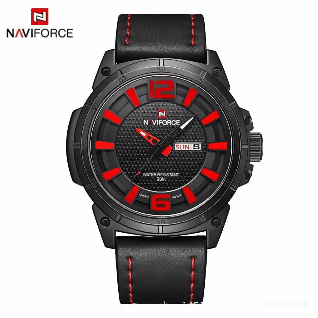 NAVIFORCE Luxury Brand Date Japan Movt Square Men Quartz Casual Watch Army Military Sports Watch Men Watches Male Leather Clock