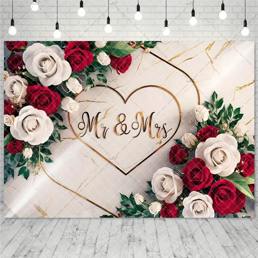 Wedding Party Decoration Photography Background Mr. and Ms. Flower Wall Wedding Ceremony Supplies Backdrop Exhibition Hall Props