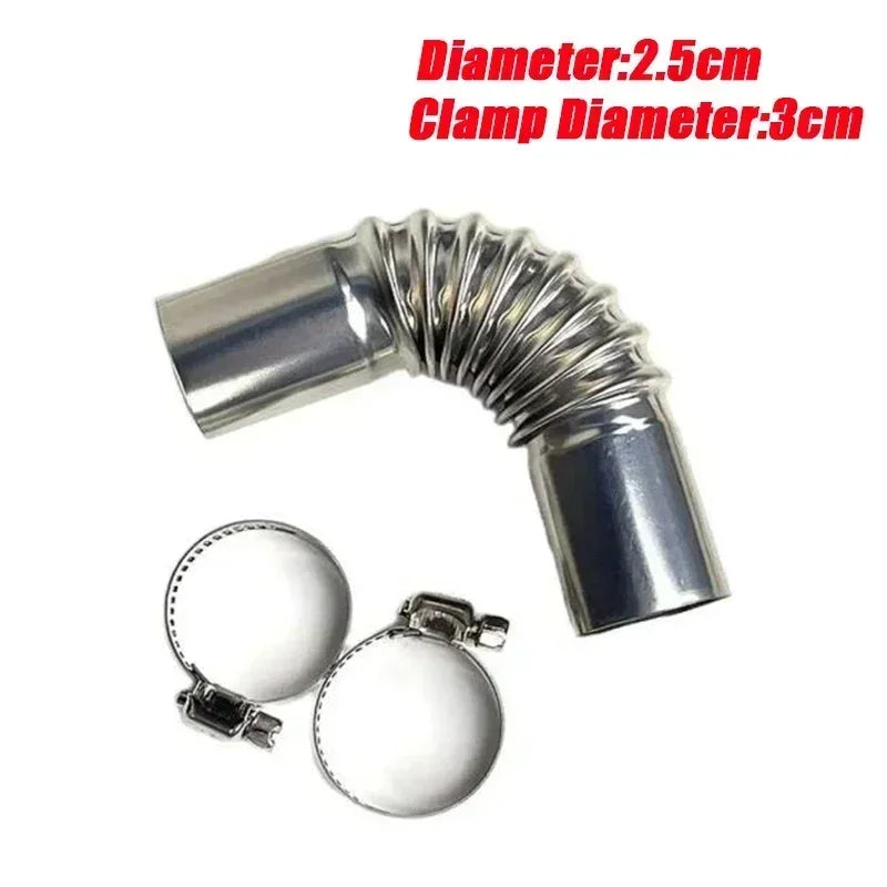60cm - 300cm 24mm Double Layer Exhaust Pipe Air Diesel Parking Heater Stainless Steel Tube Gas Vent Hose For Car Caravan Camper