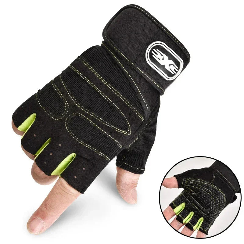 Fitness Half-finger Gloves Sports Exercise Men Women Protective Anti-slip Wrist Guard Barbell Cycling Equipment Training Gloves