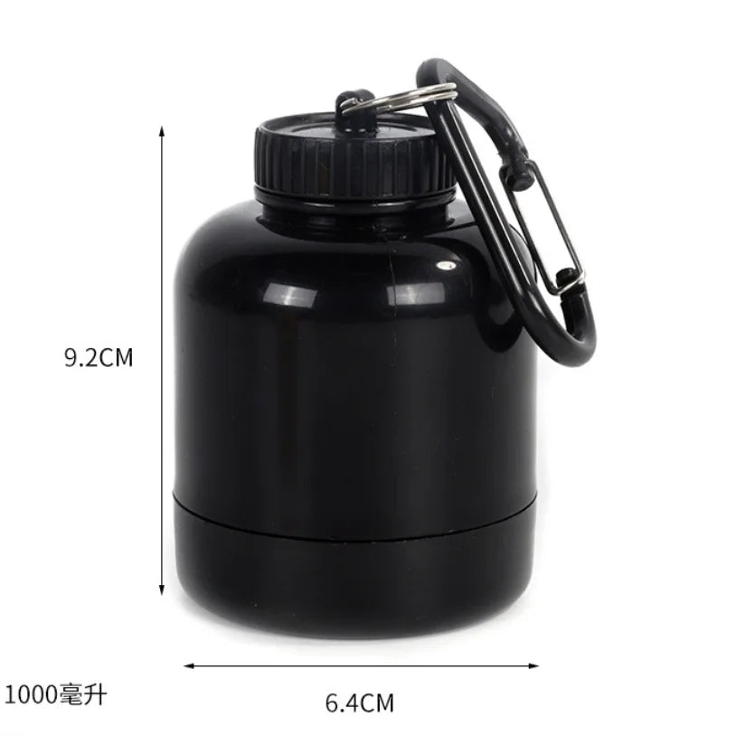 100mL Protein Powder Shaker Cup Keychain Portable Funnel Powder Box, Fitness Supplement Portioning Bottle, Sports Portioning Box