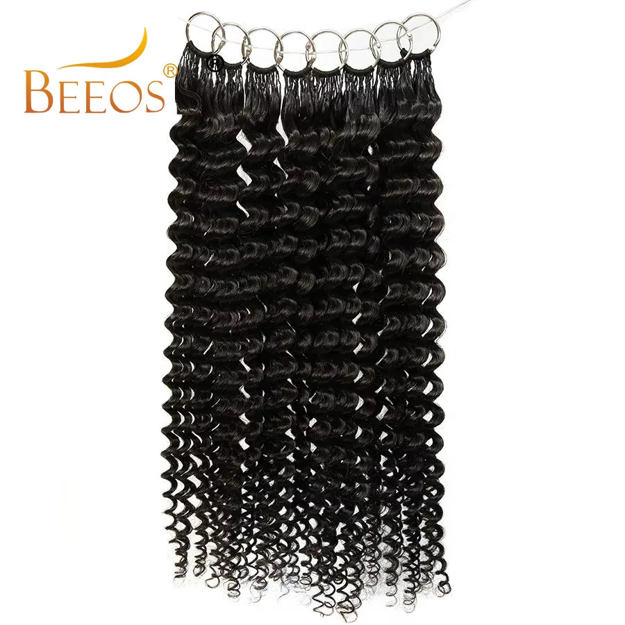 16-24in Crochet Human Hair Deep Wave Hair Extensions Crochet Hair Extensions Pre-Separated Crochet Human Hair Virgin For Woman
