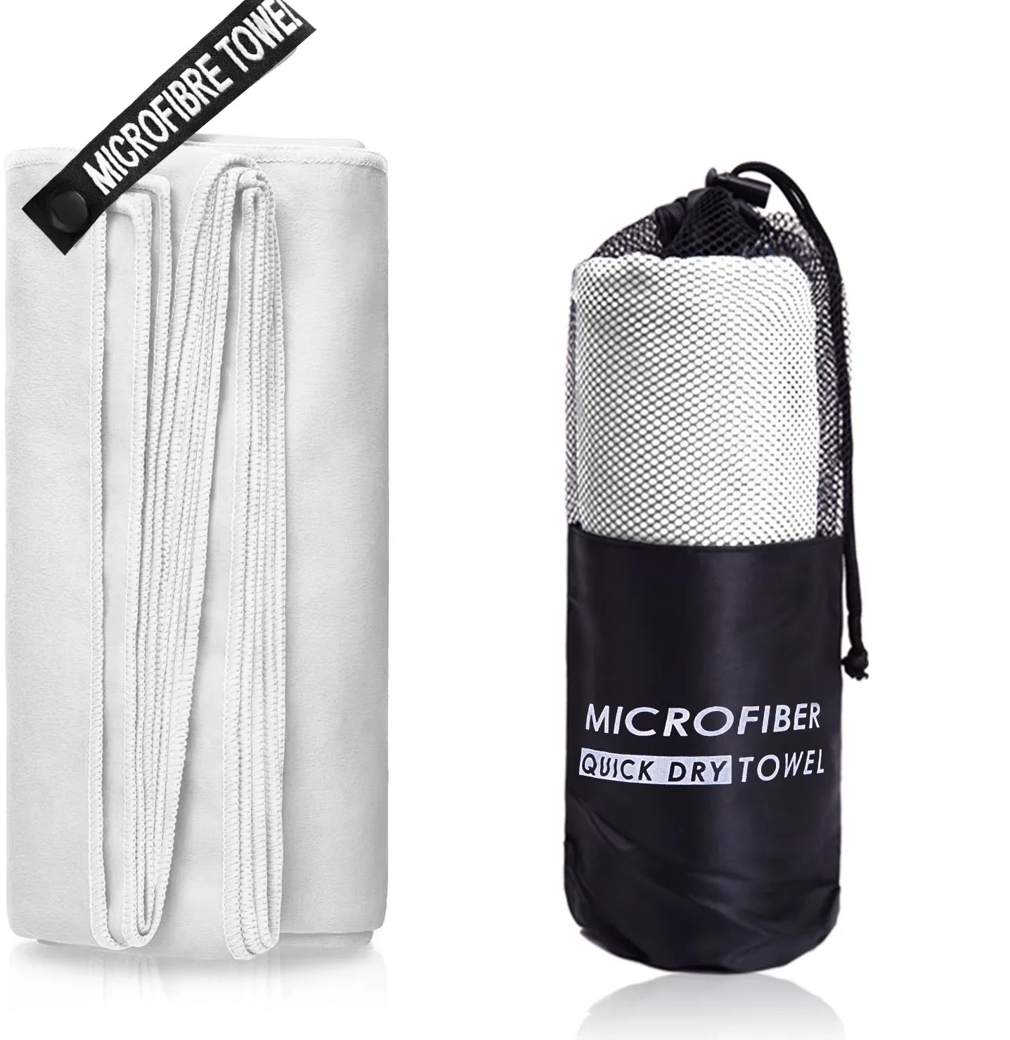 Microfiber Quick Dry Gym Towel Silver ION OdorFree Absorbent Fiber Fast Drying Workout Gear for Body Sweat Working Out