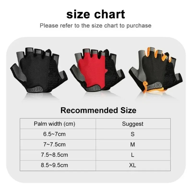 Cycling Gloves for Men Woman Fingerless Sports Fitness Training Gym Gloves Motorcycle Mtb Anti-slip Gloves Bicycle Accessories
