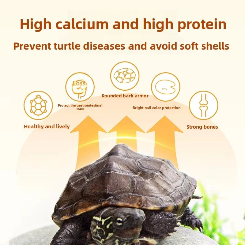 SIKEZHAN Turtle Food 50g Probiotic Pellets for Aquatic & Box Turtles Enhances Growth Vibrant Shell Health Nutrition