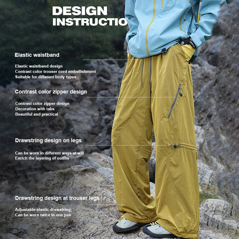 Urban Functional Workwear Fleece Pants For Men Women In Winter Loose Outdoor Hiking Mountaineering Casual Straight Trousers