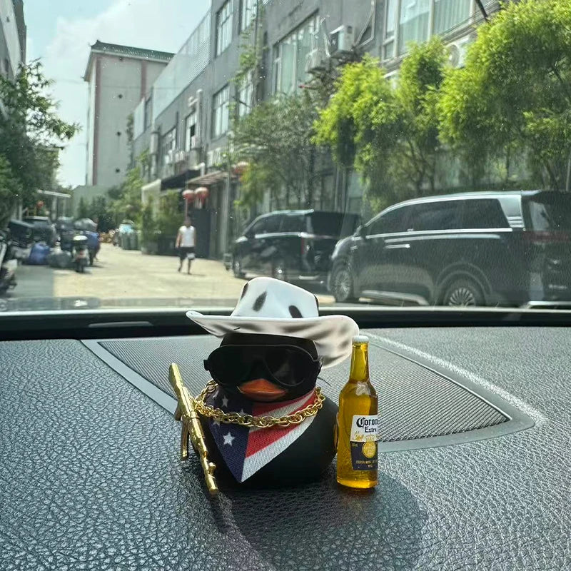 Cowboy Rubber Duck Car Ornament for Jeep Duck Car Dashboard Decorations Rubber Duck Car Accessories