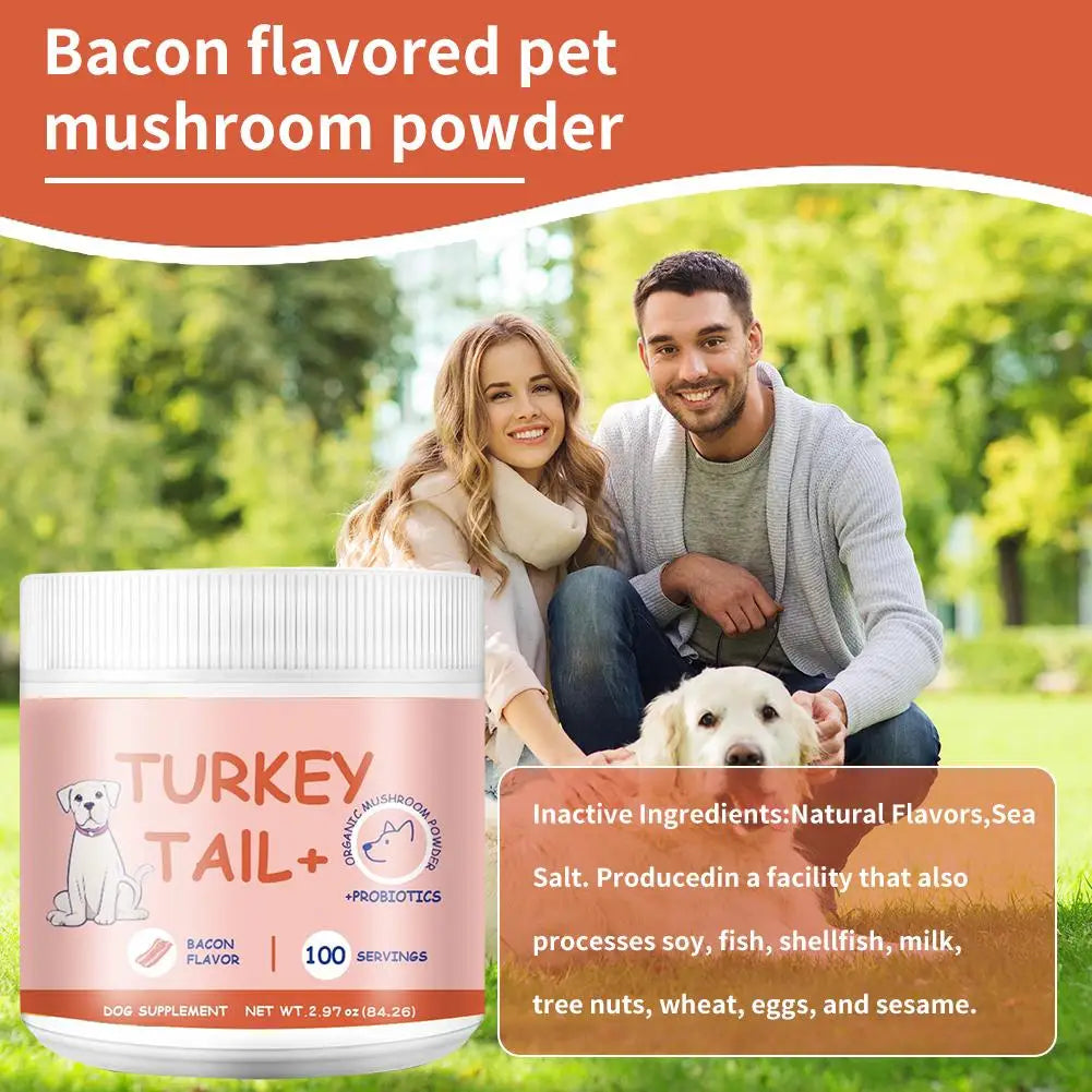 80g Bacon Flavored Pet Mushroom Powder For Healthy Intestinal Digestion Pet Care Is  For Daily Nutrition Of Cats And Dog