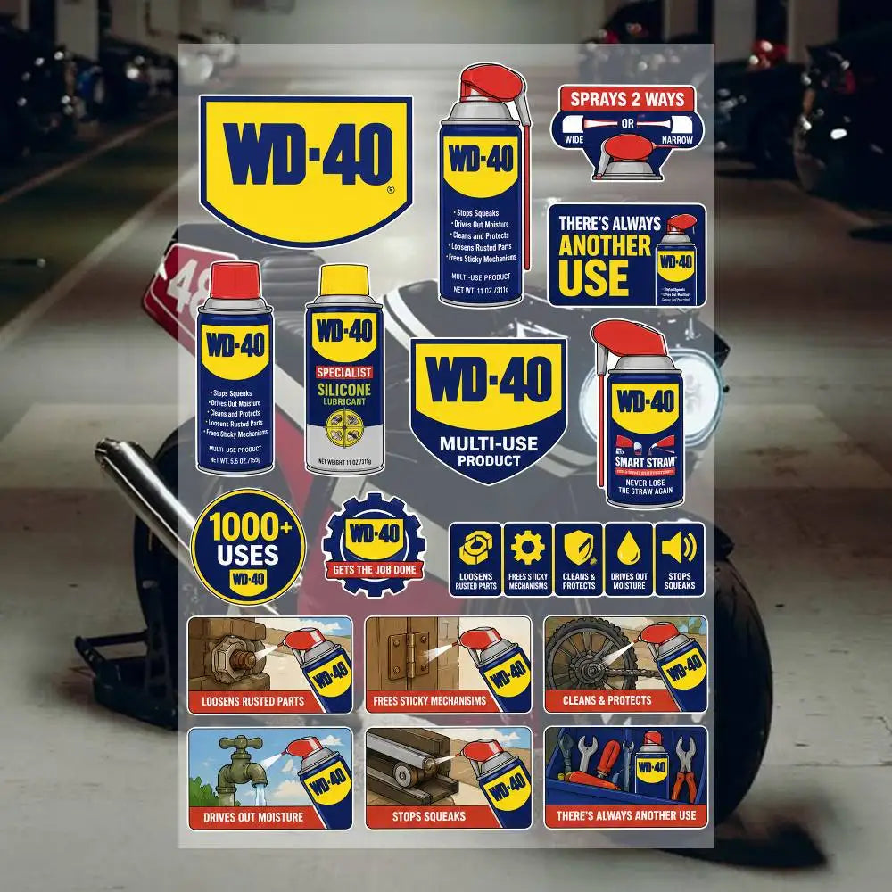 W-D-40 Waterproof Vinyl Stickers for Car Motorcycle Bike Skateboard Laptop Bottle Phone