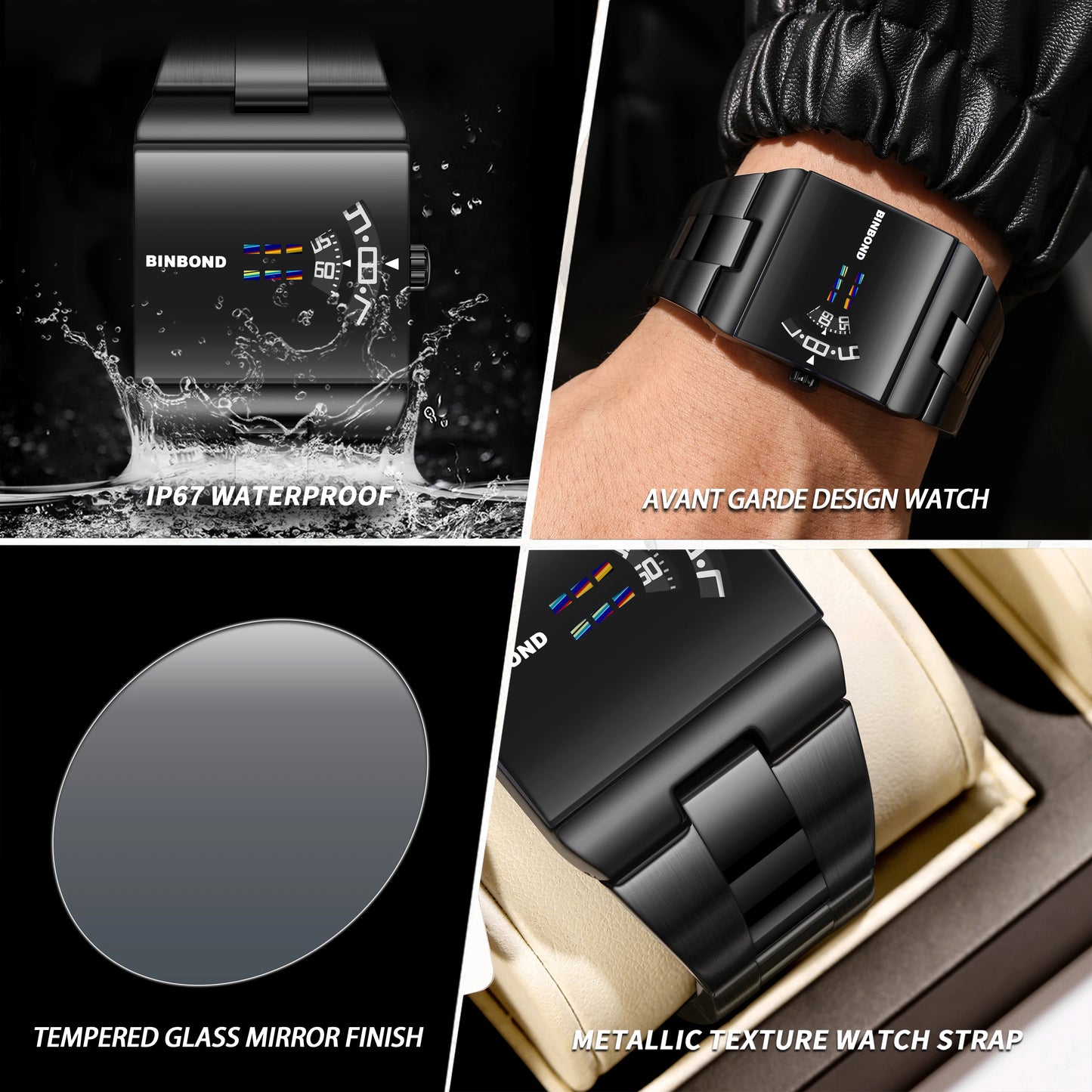 BINBOND Original Design Waterproof Men's Watch Accurate Quartz Watches For Men Luxury Sturdy Sport Wristwatches Casual Reloj