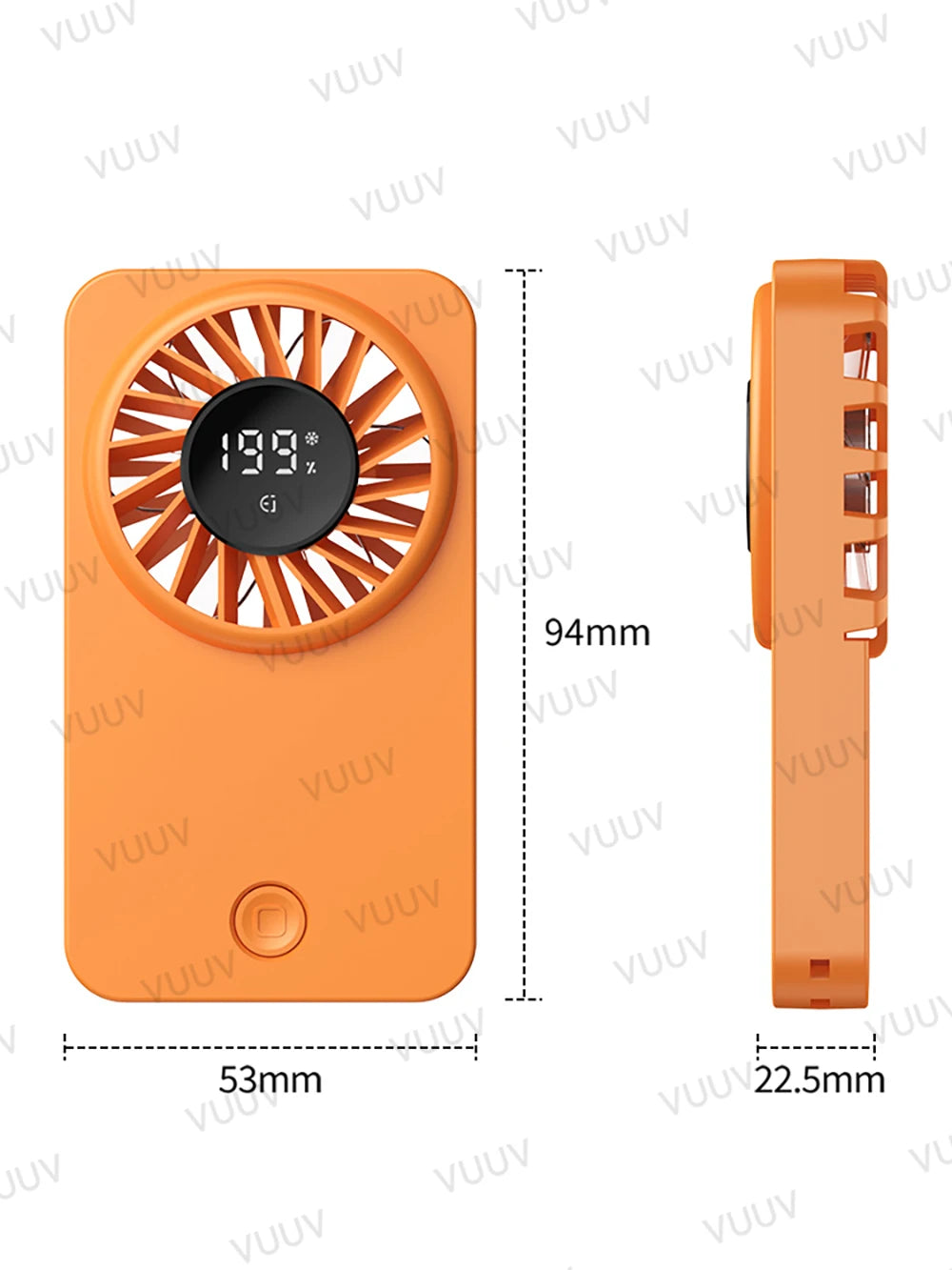VUUV Portable Handheld Mini Fan 5 Speed Adjustable Type-C Rechargeable Fan Pocket Fan Outdoor