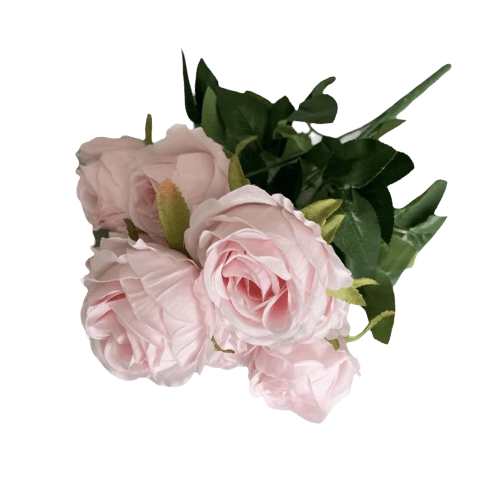 Multicolor Rose Artificial Flower 9 Heads Green Leaves Lifelike Flowers Desktop Ornament Photo Props Flower Bouquet Gift