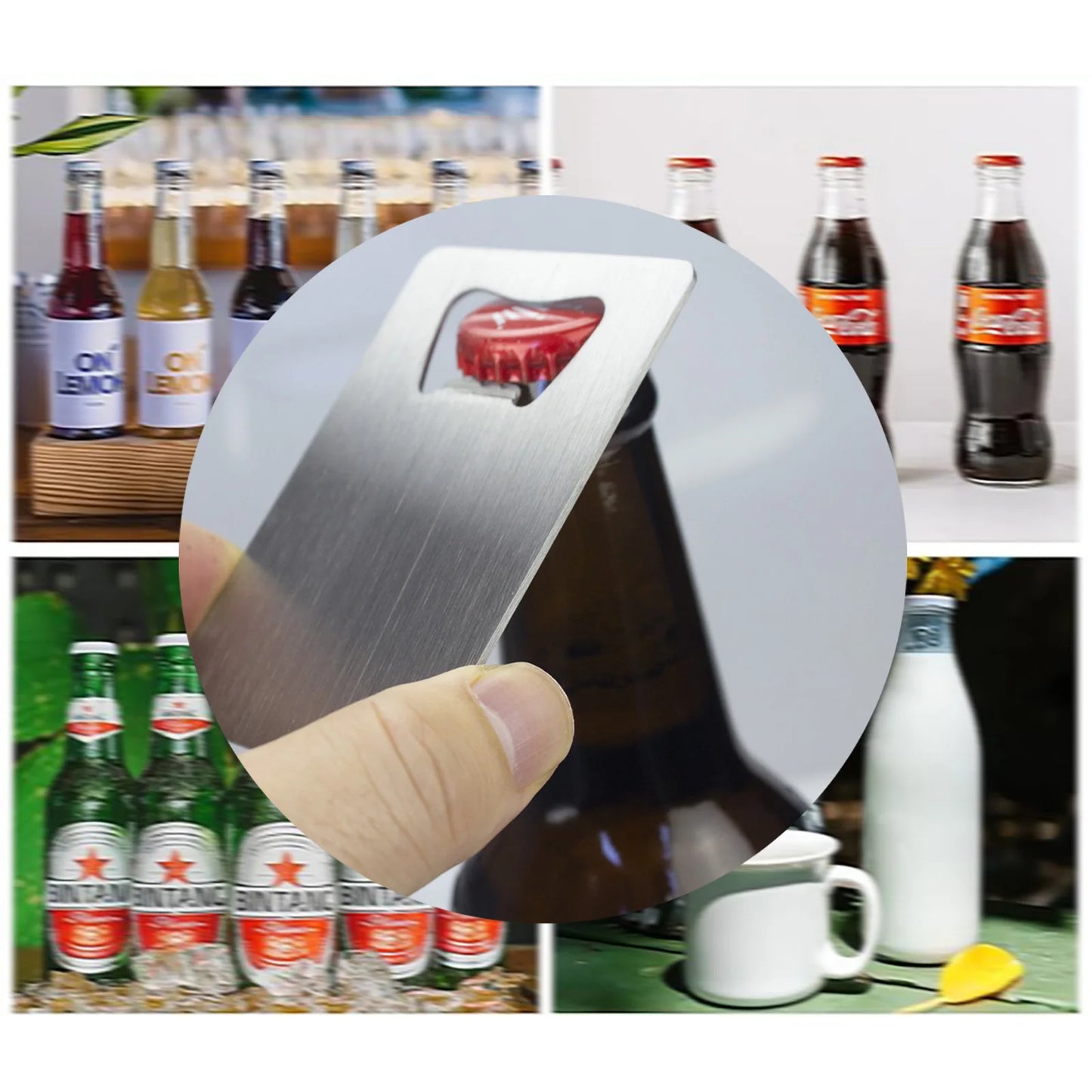 20Pcs Customize Card Shape S/S Beer Bottle Opener Stainless Steel Lever Pop Restaurant Customized Promotion Gift Logo Engrave