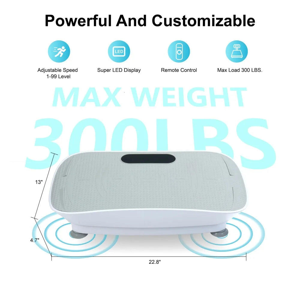 Silent Vibration Platform Crazy Fitness Massage 10-Frequency Weight Loss & Fat Burner Body Shaking Machine For Unisex Grey033,Vibration tablet fitness machine, fat burning fitness shaping machine, portable fitness equipment